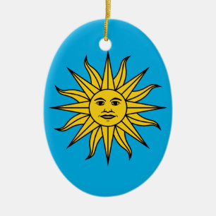 Uruguay Sol de Mayo Ceramic Tree Decoration