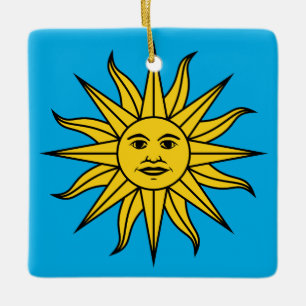 Uruguay Sol de Mayo Ceramic Tree Decoration