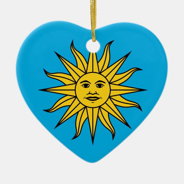 Uruguay Sol de Mayo Ceramic Tree Decoration (Front)