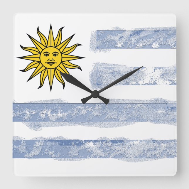 Uruguay Square Wall Clock (Front)