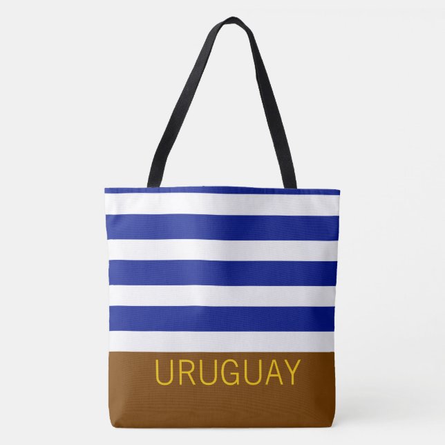 Uruguay Striped Flag Country Travel Keepsake Tote Bag (Front)