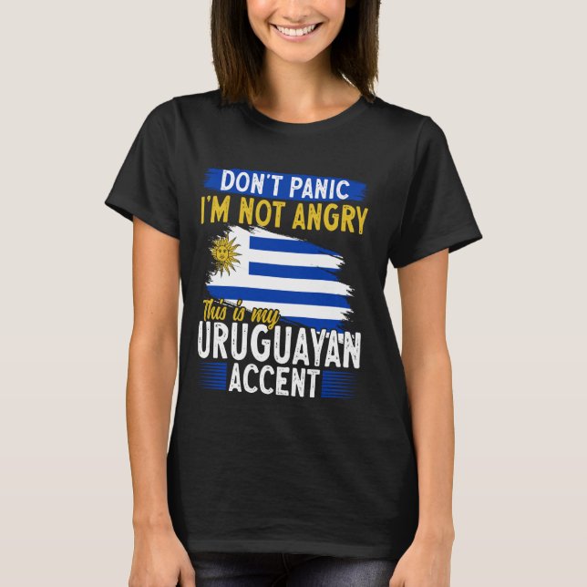 Uruguay This Is My Uruguayan Accent Uruguay Flag T-Shirt (Front)