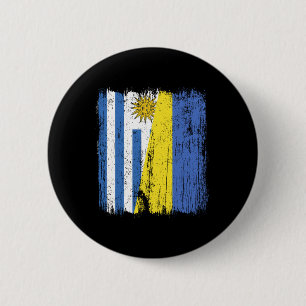 Uruguay Ukraine Half Flag Uruguayan Ukrainian Heri 6 Cm Round Badge