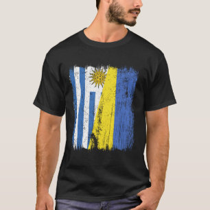 Uruguay Ukraine Half Flag Uruguayan Ukrainian Heri T-Shirt