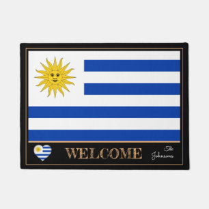 Uruguay & Uruguay Flag house mats /sports Welcome