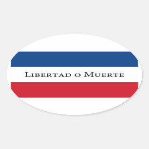 Uruguay/Uruguayan 33 Flag. Libertad Muerte Oval Sticker