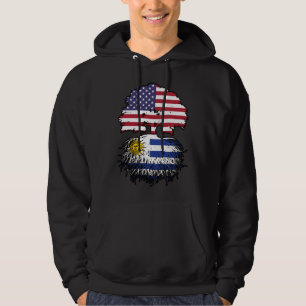 Uruguay Uruguayan American USA Tree Roots Flag Hoodie