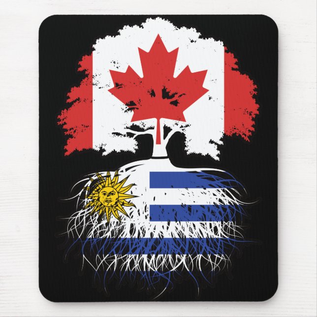 Uruguay Uruguayan Canadian Canada Tree Roots Flag Mouse Mat (Front)