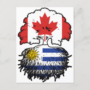 Uruguay Uruguayan Canadian Canada Tree Roots Flag Postcard