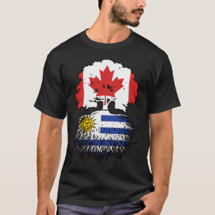 Uruguay Uruguayan Canadian Canada Tree Roots Flag T-Shirt