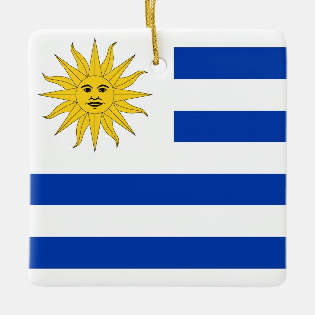 Uruguay (Uruguayan) Flag Ceramic Ornament (Front)