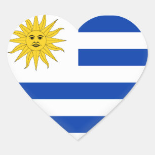 Uruguay (Uruguayan)  Flag Heart Sticker