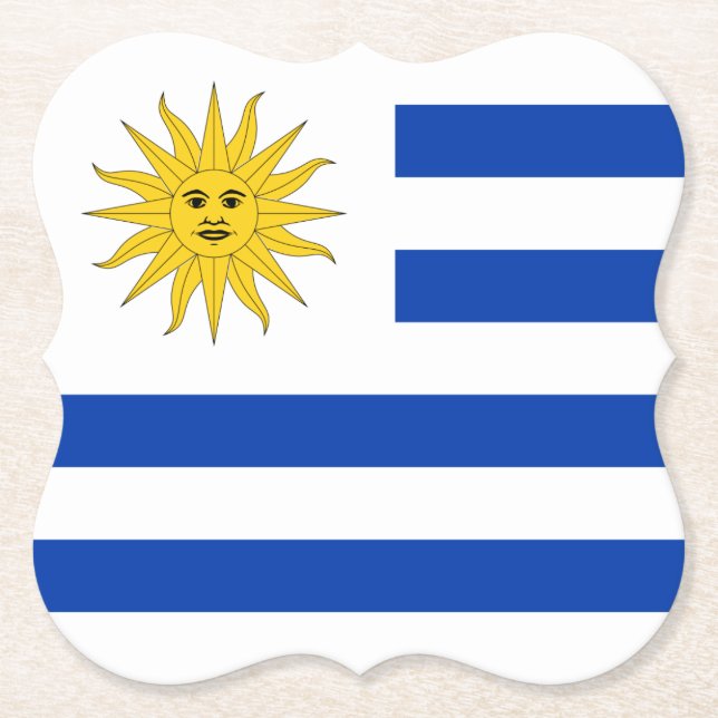 Uruguay (Uruguayan) Flag Paper Coaster (Front)