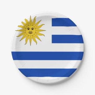 Uruguay (Uruguayan) Flag Paper Plate
