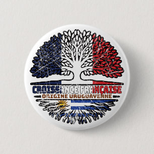 Uruguay Uruguayan French France Tree Roots Flag 6 Cm Round Badge
