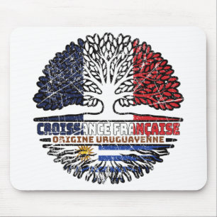 Uruguay Uruguayan French France Tree Roots Flag Mouse Mat