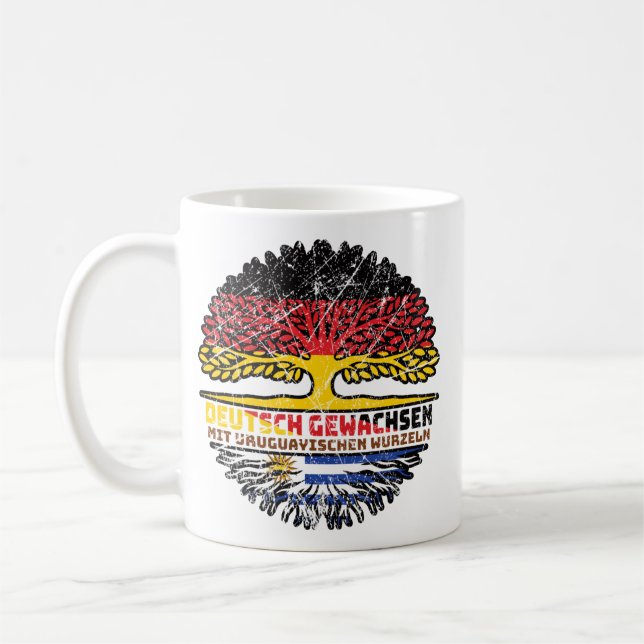 Uruguay Uruguayisch Deutsch Deutschland Baum Coffee Mug (Left)