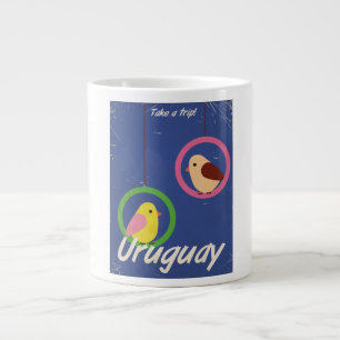 Uruguay vintage travel poster large coffee mug