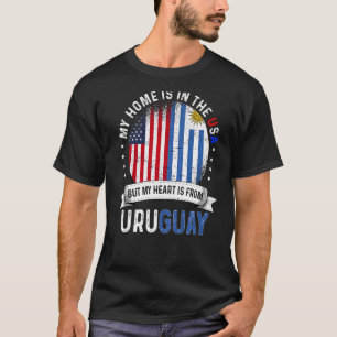 Uruguayan American Patriot Heart is from Uruguay F T-Shirt