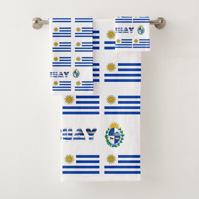 Uruguayan flag bath towel set (Insitu)