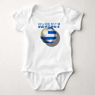 Uruguayan flag of Uruguay logo futbol soccer love Baby Bodysuit