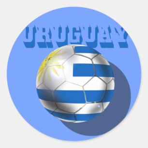 Uruguayan flag of Uruguay logo futbol soccer love Classic Round Sticker