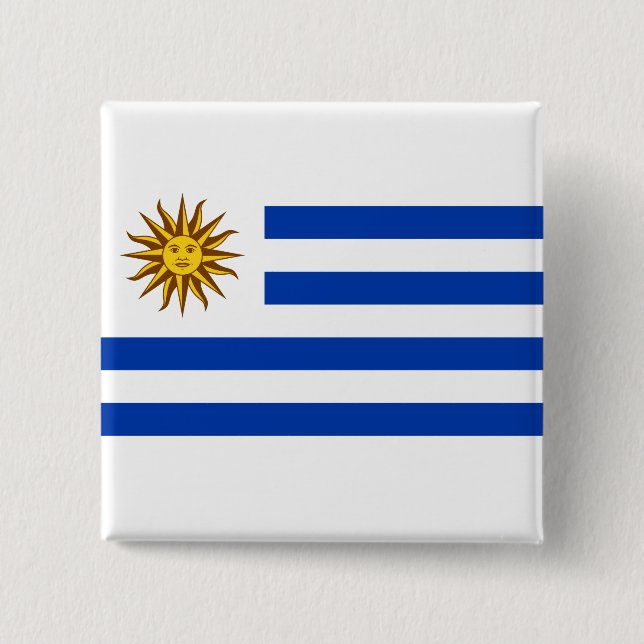 Uruguayan Flag (Uruguay) 15 Cm Square Badge (Front)