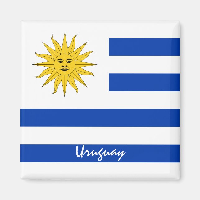 Uruguayan flag & Uruguay holiday/sports fans Magnet (Front)