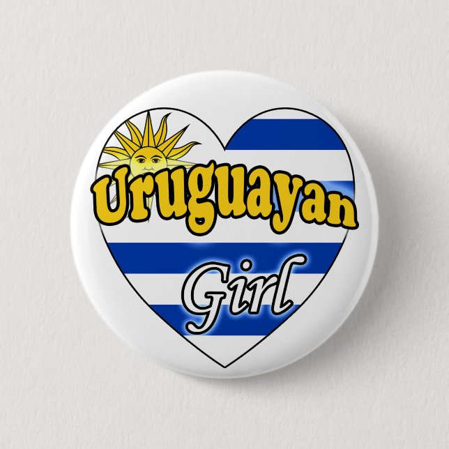 Uruguayan Girl 6 Cm Round Badge (Front)