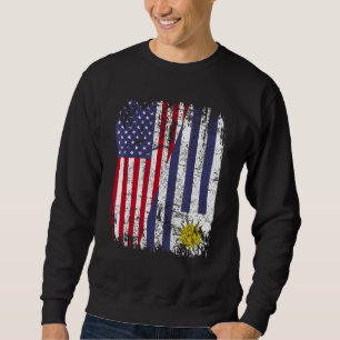 URUGUAYAN ROOTS Half American Flag URUGUAY Sweatshirt