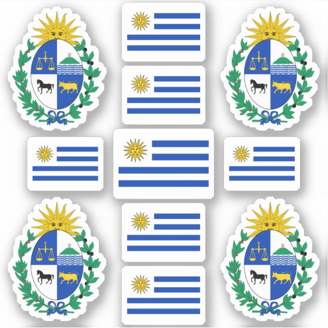 Uruguayan state symbols / coat of arms and flag (Front)
