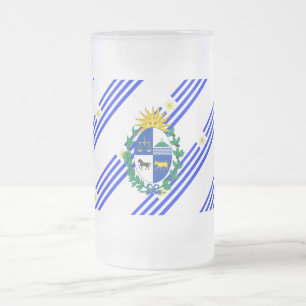 Uruguayan stripes flag frosted glass beer mug