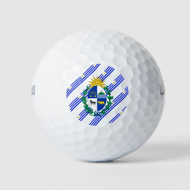 Uruguayan stripes flag golf balls (Front)