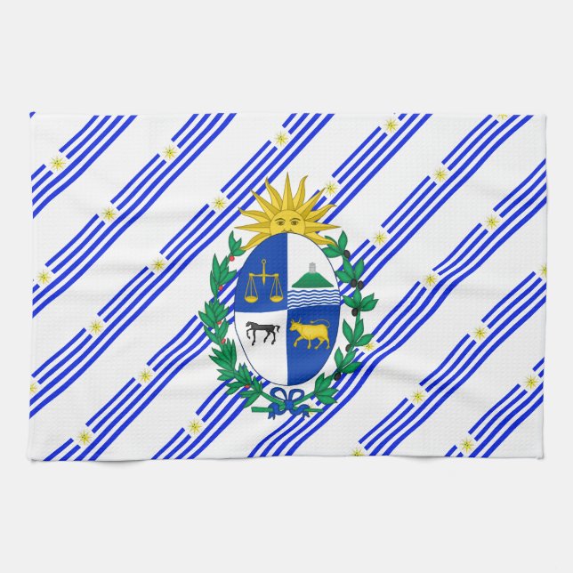 Uruguayan stripes flag tea towel (Horizontal)
