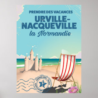 Urville-Nacqueville Normandy beach travel poster
