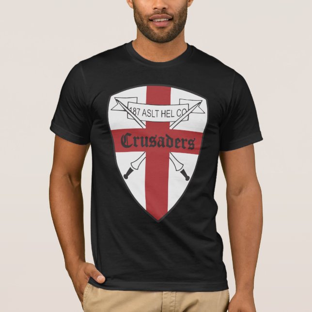 US 187th Assault Helicopter Co Crusaders T-Shirt (Front)