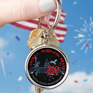 US 250 America Home of the Brave   Landmarks Key Ring