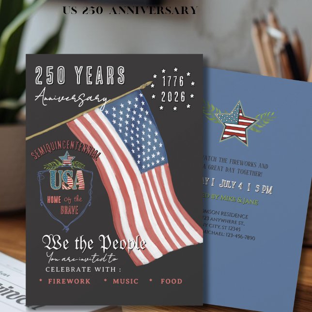 US 250 Semi-Quincentennial We the People Patriotic Invitation (US 250 Semi-Quincentennial We the People Patriotic Invitation)