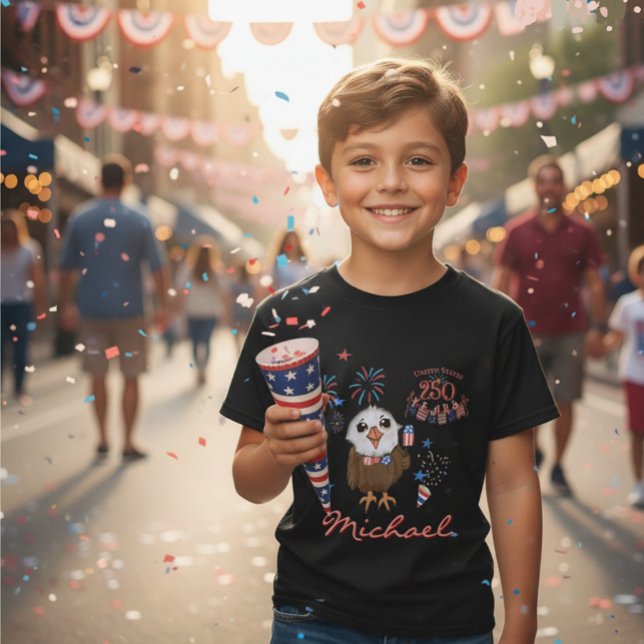 US 250 th Birthday - Cute Eagle Boy's T-Shirt (US 250 th Birthday - Cute Eagle Boy's T-Shirt)