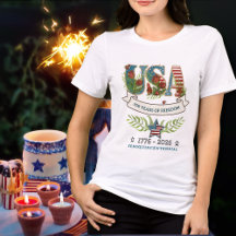 US 250 Years of Freedom Botanical Watercolor