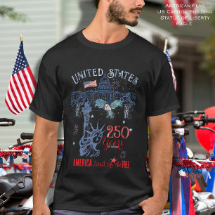 US 250 Years of Freedom Men's Patriotic T-Shirt