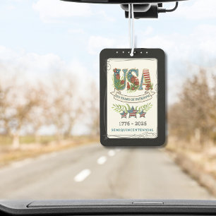 US 250 Years of Freedom Midnight Black Botanical Car Air Freshener