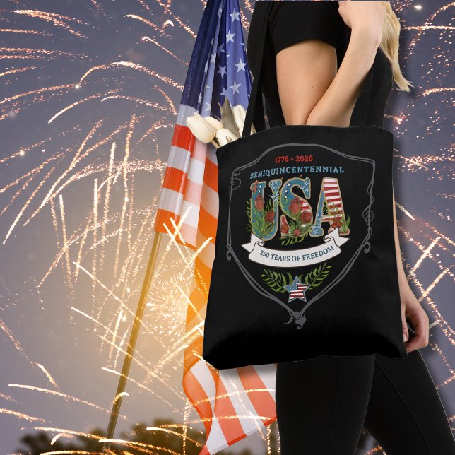 US 250 Years of Freedom Midnight Black Elegant  Tote Bag (US 250 Years of Freedom Midnight Black Elegant Tote Bag)