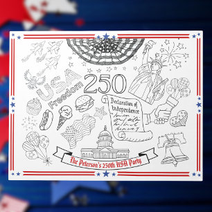 US 250th Anniversary Kids Colour Me Patriot Party Notepad