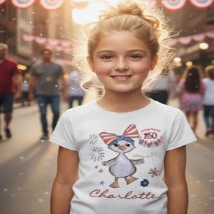 US 250th Anniversary Kids Patriotic Silly Goose  T-Shirt