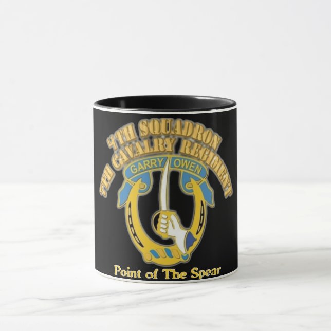 US 7th Cavalry Black Coffee Mug ArtisticVegas (Center)