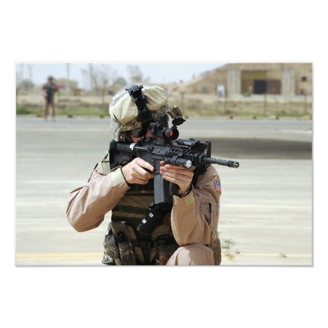 US Air Force Airman conducts security Photo Print (Front)
