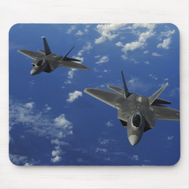 US Air Force F-22 Raptors in flight near Guam Mouse Mat (Front)