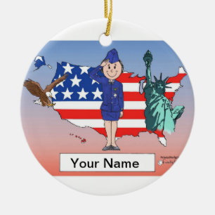 US Air Force - Female Ceramic Tree Decoration