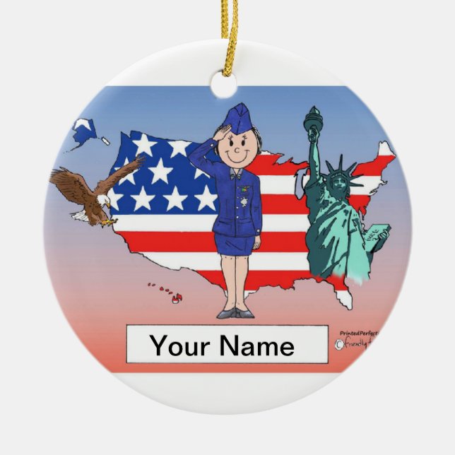 US Air Force - Female Ceramic Tree Decoration (Front)
